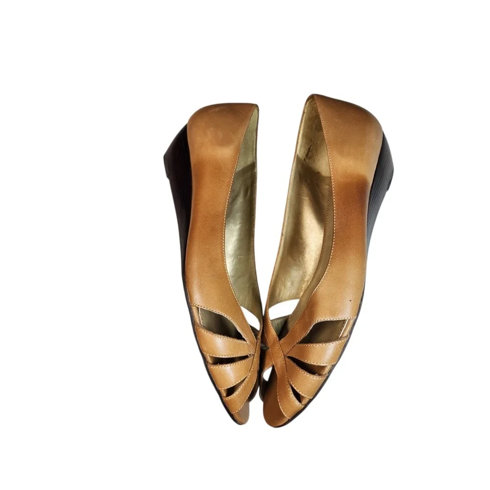 Huarache Indie Boho Tan Leather Cutout Strappy Sandals Cottagecore Y2K Retro 9